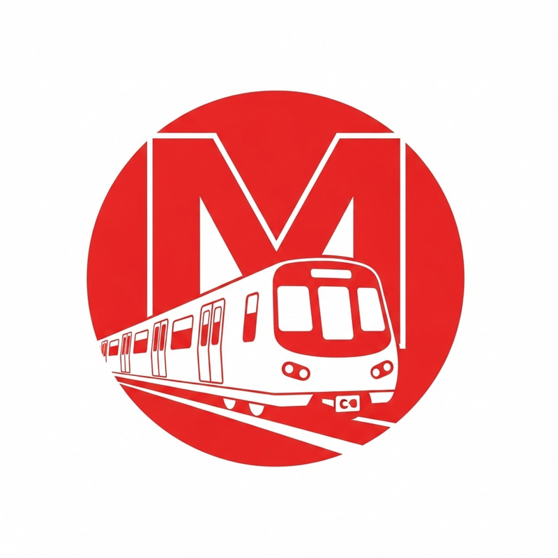 Minimalist Metro Logo with Train Design Minimalist Metro Logo with Train Design