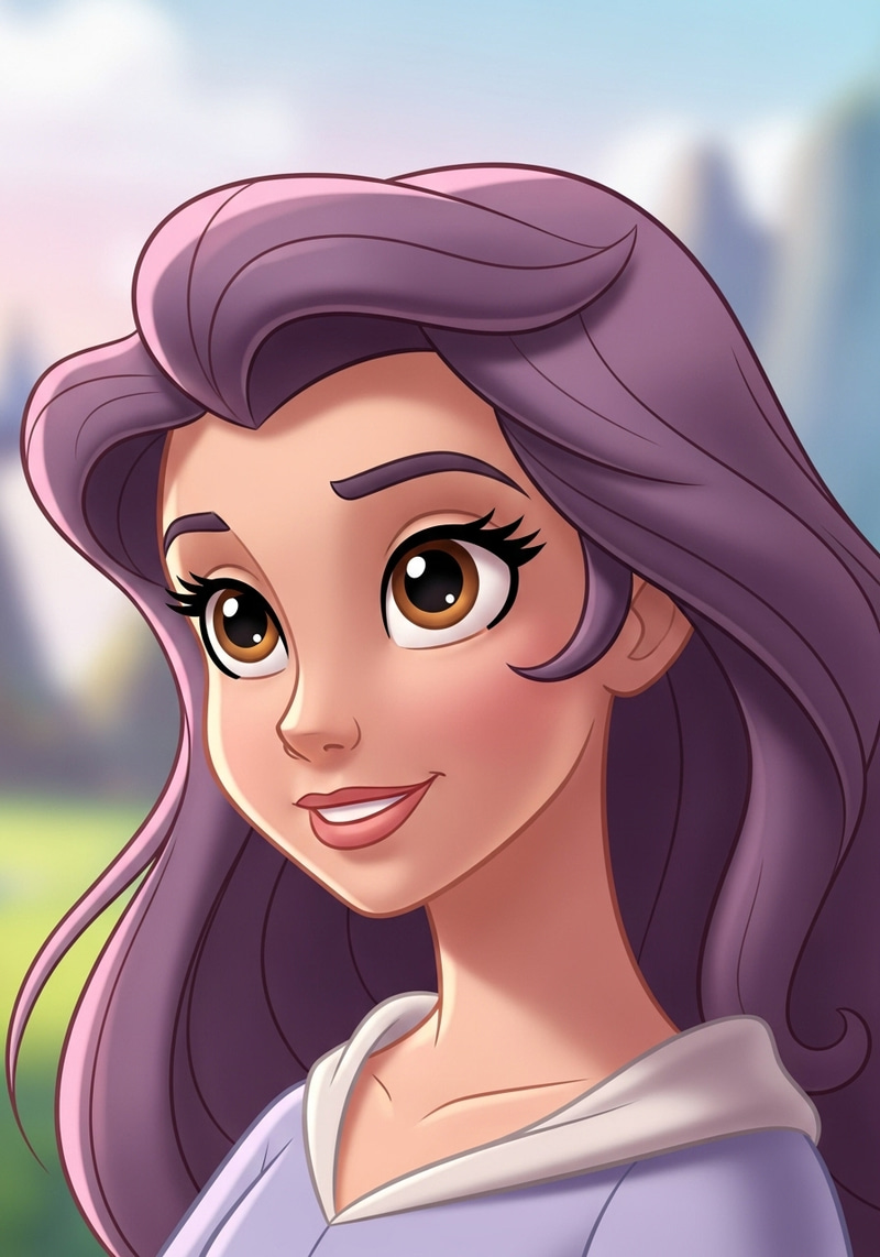 Disney Style Woman Portrait Character - 2D Cartoon Disney Style Woman Portrait Character - 2D Cartoon