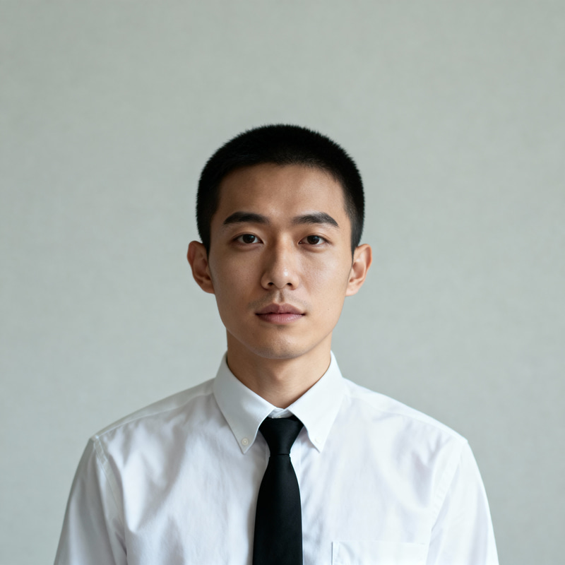 Professional Document Photo: White Shirt & Black Tie