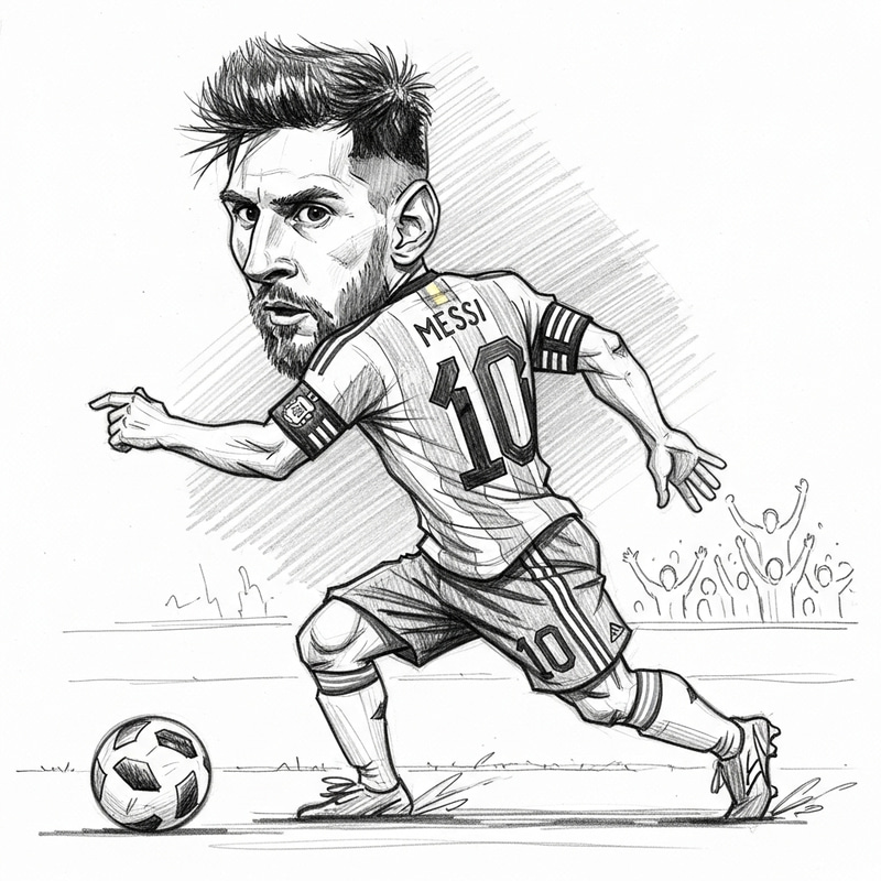 Messi Sketch | Artistic Portrait of a Soccer Legend