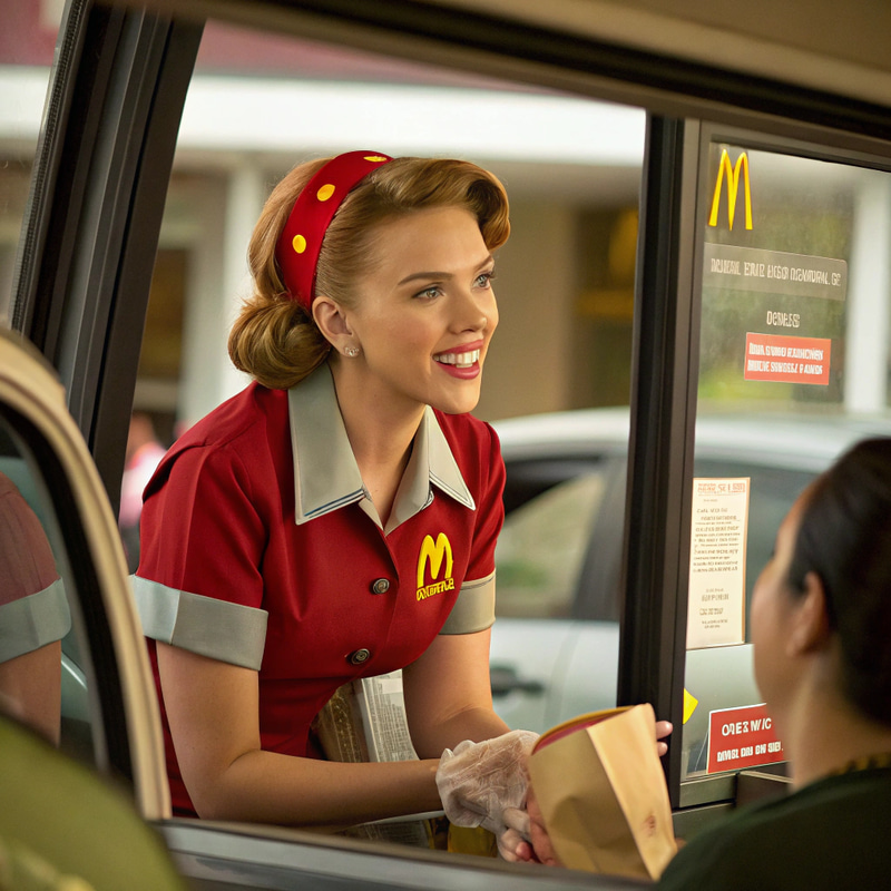 Scarlett Johansson at McDonald's Drive-In Scarlett Johansson at McDonald's Drive-In