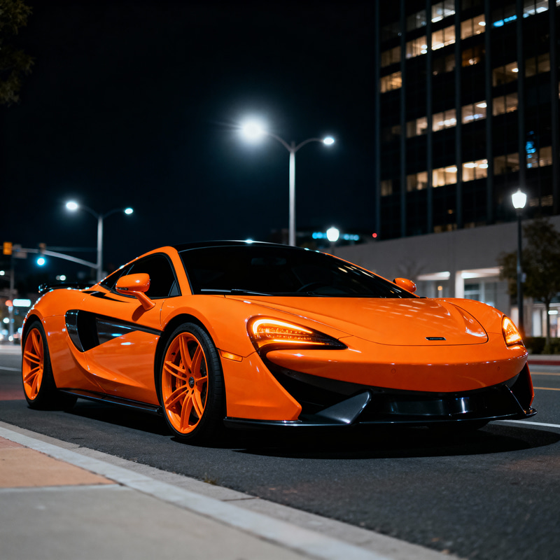 Stunning Orange Supercar with Tinted Windows Stunning Orange Supercar with Tinted Windows