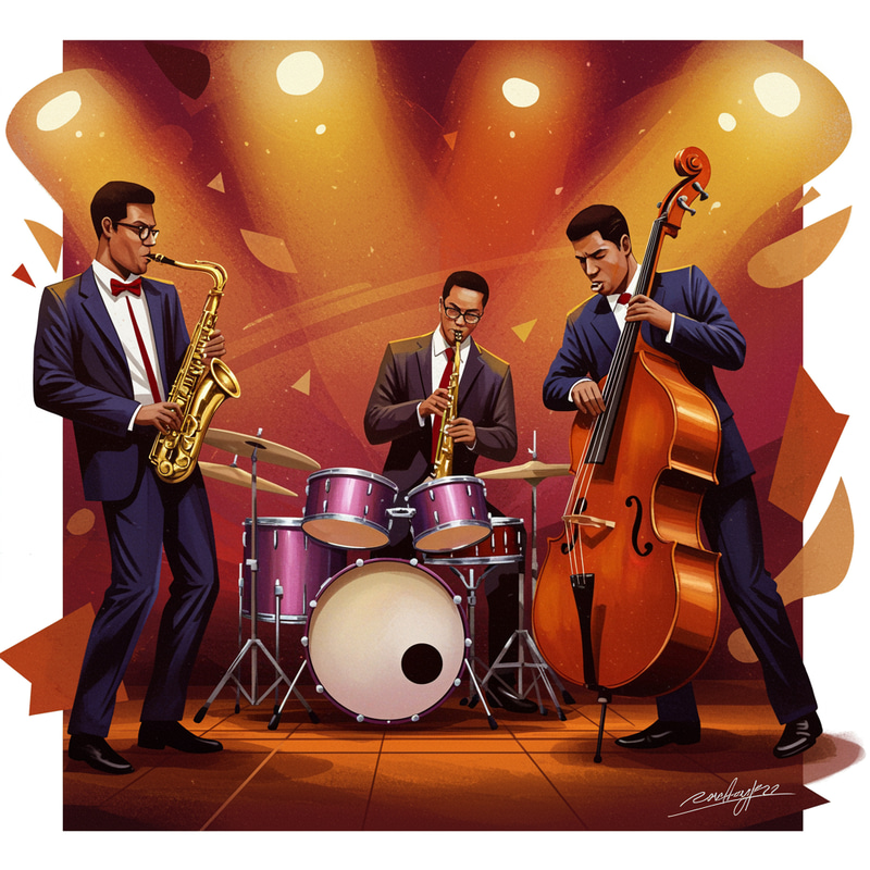 Vibrant Jazz Band Performance in Retro Style Vibrant Jazz Band Performance in Retro Style