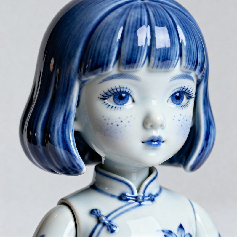 Beautiful Chinese Porcelain Doll in 3D