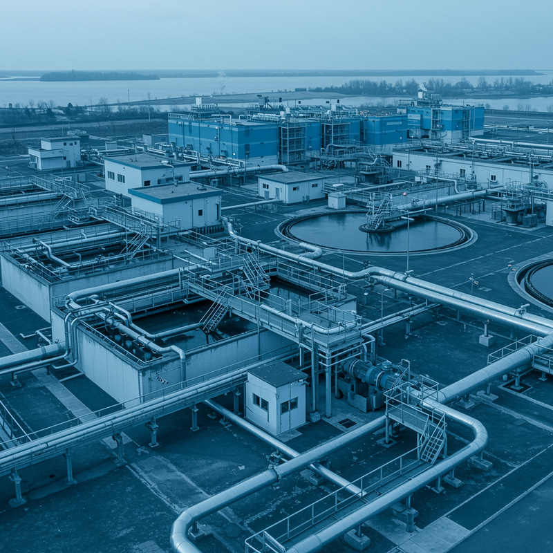 Water Treatment Plant: Blue Hex #004A97 Design