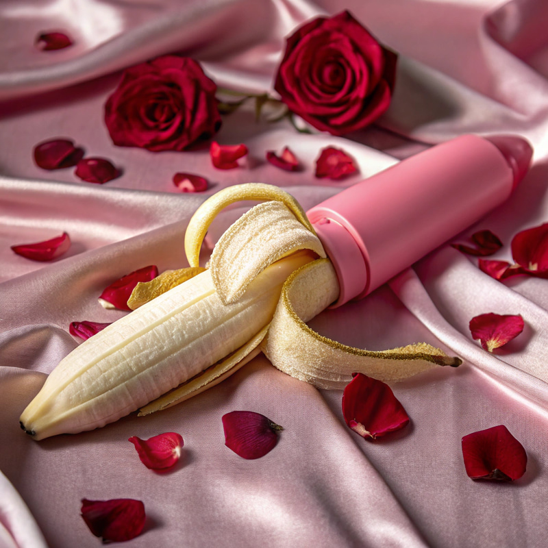 Elegant Sensual Art: Banana & Silk Photo
