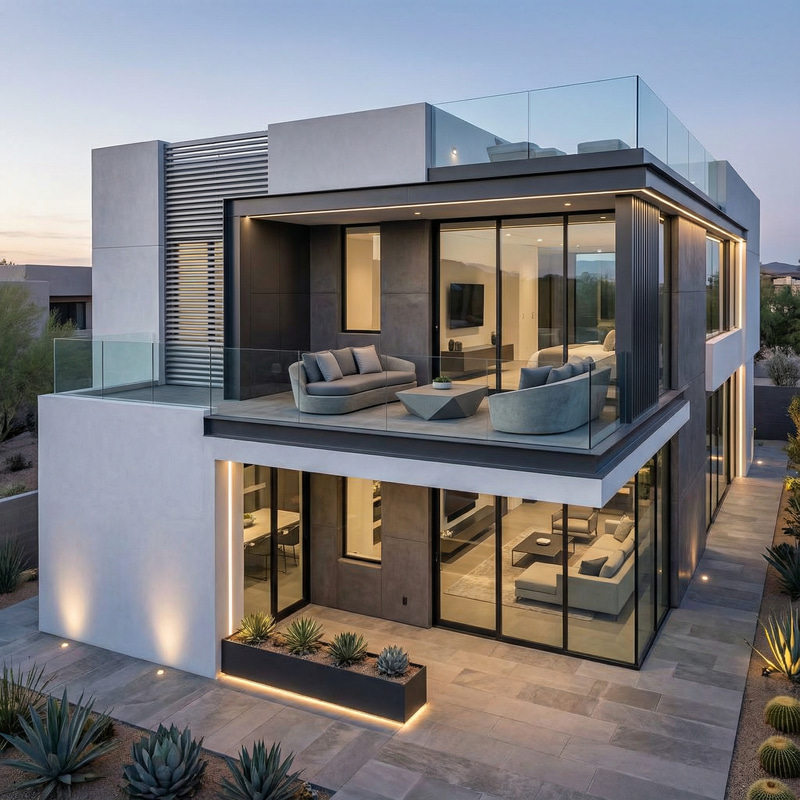 Futuristic House Exterior Transformation Futuristic House Exterior Transformation