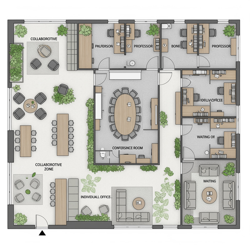 Modern Collaborative Floor Plan for Faculty Spaces Modern Collaborative Floor Plan for Faculty Spaces