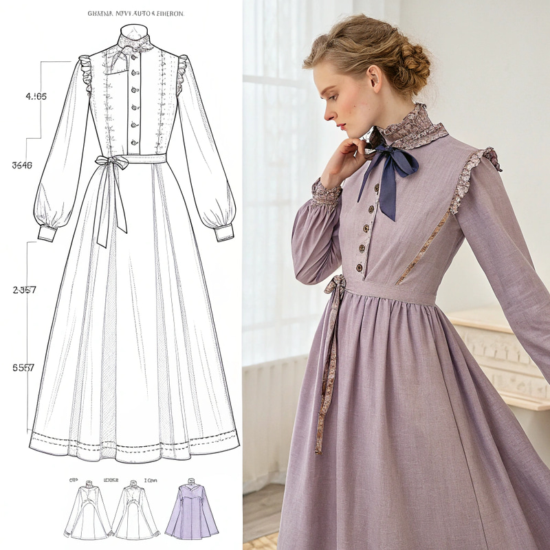 Sewing Pattern for Violet Evergarden Dress Sewing Pattern for Violet Evergarden Dress