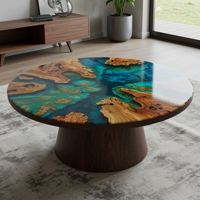 Stunning Round Epoxy Coffee Table Designs Stunning Round Epoxy Coffee Table Designs