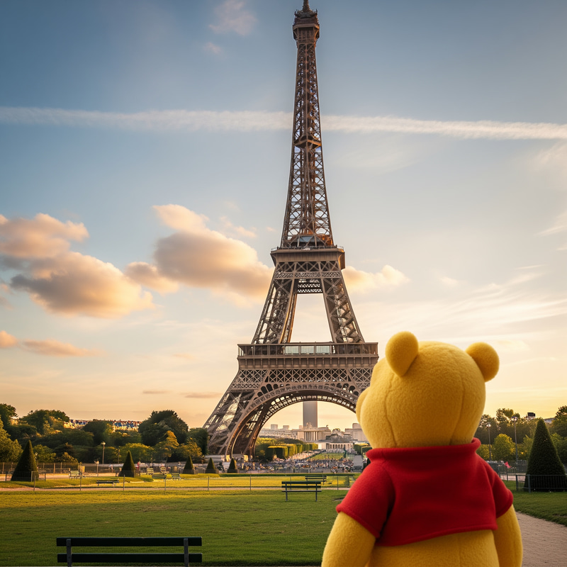 Eiffel Tower with Winnie the Pooh Image Eiffel Tower with Winnie the Pooh Image