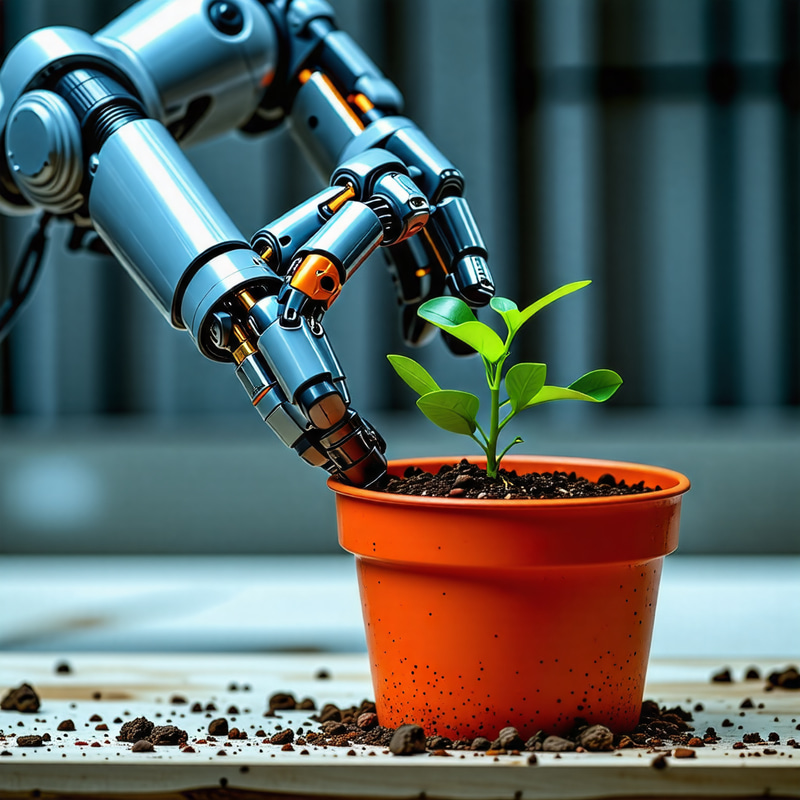 Industrial Robotic Hand Planting Plant in Pot Industrial Robotic Hand Planting Plant in Pot
