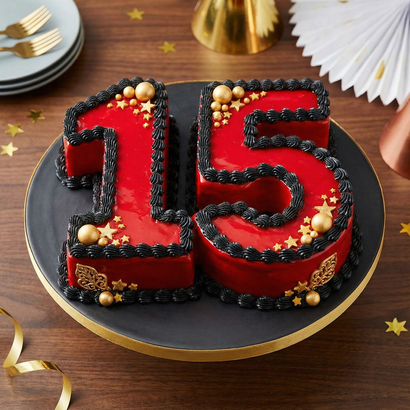 Stunning Number 15 Birthday Cake Design