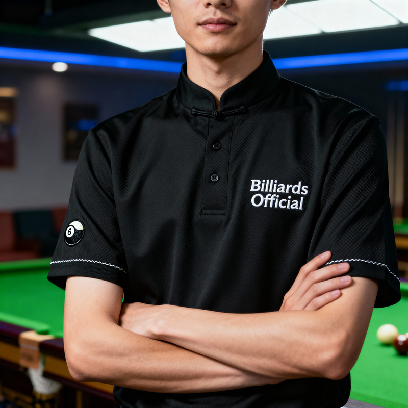 Chinese-Collar Polo Shirt for Billiards Officials