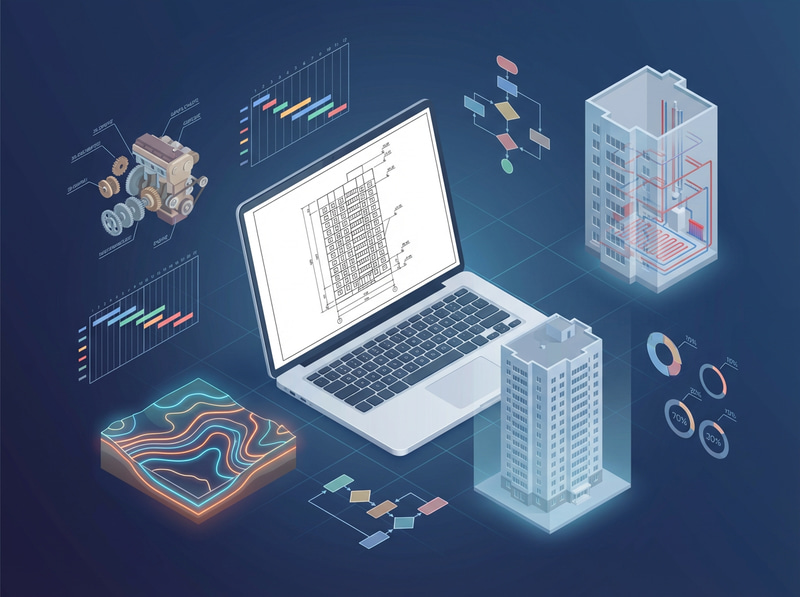 Technical Illustration of Building and Engineering Models