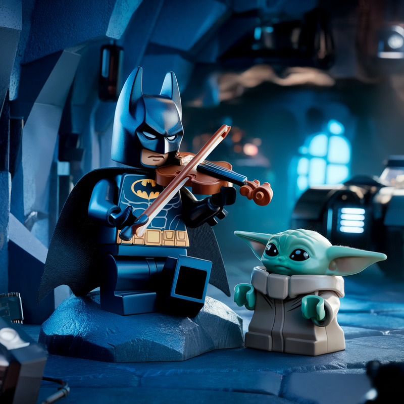 LEGO Batman Plays Violin in Batcave LEGO Batman Plays Violin in Batcave