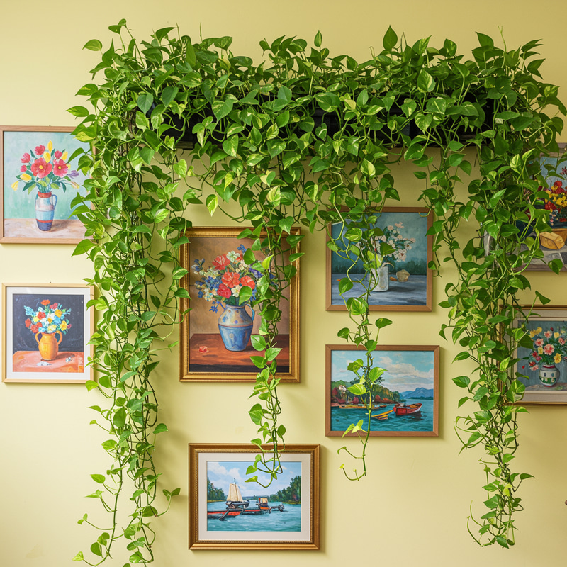 Decorate Your Wall with Money Plant and Art Decorate Your Wall with Money Plant and Art