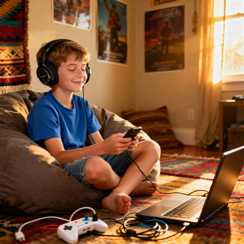 Enjoy Music: A Cozy Room with Comfort and Joy