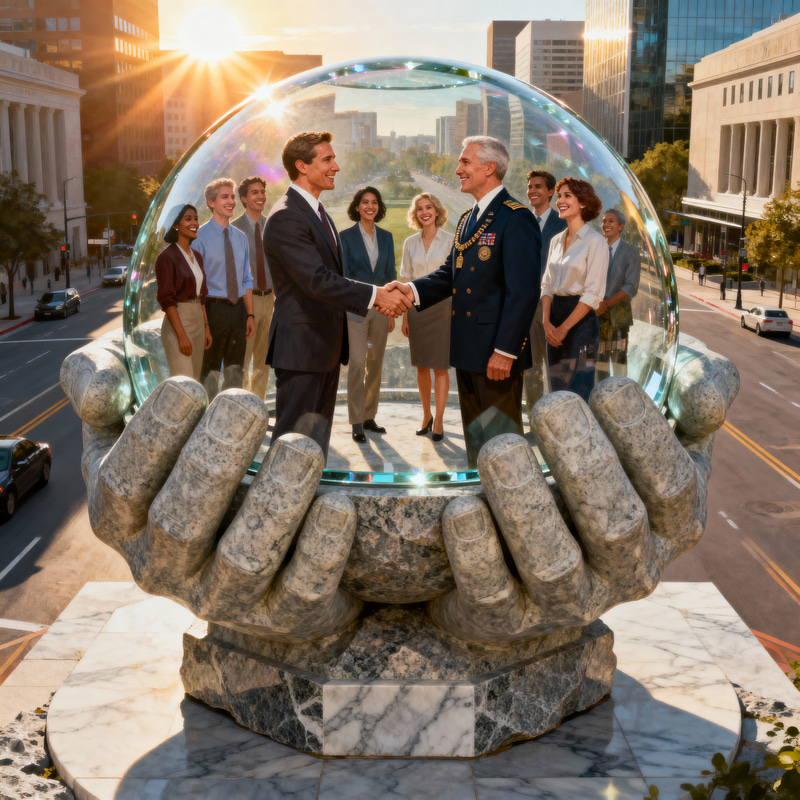 Photorealistic Digital Painting of a Safe City