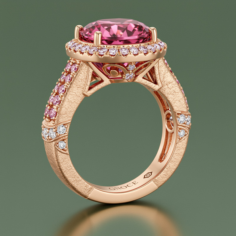 Exquisite Rose Gold Pink Gemstone Ring Exquisite Rose Gold Pink Gemstone Ring