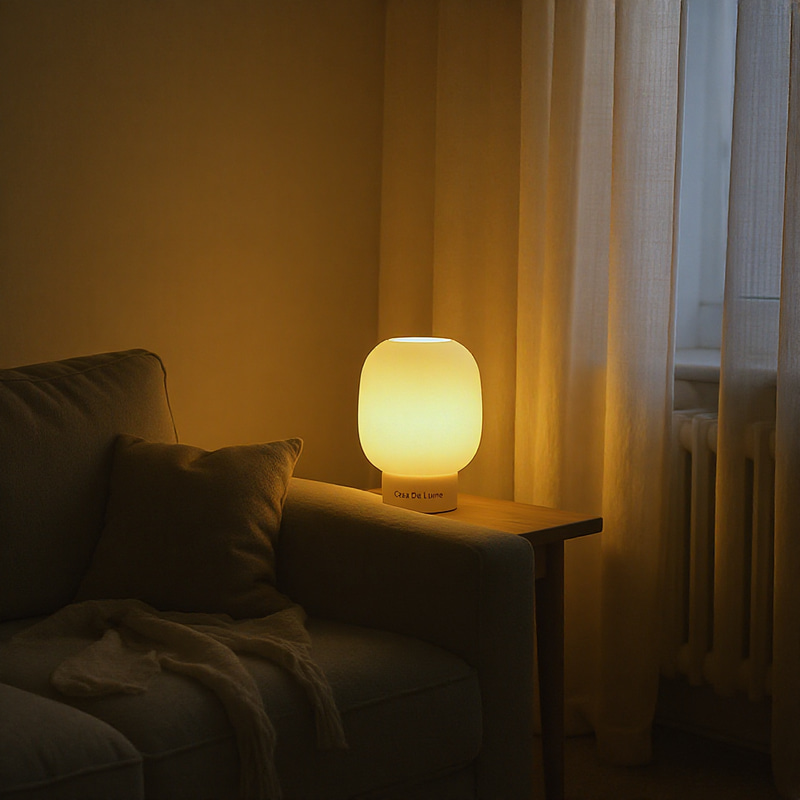 Cozy Living Room with Casa de Lume Lamp Cozy Living Room with Casa de Lume Lamp