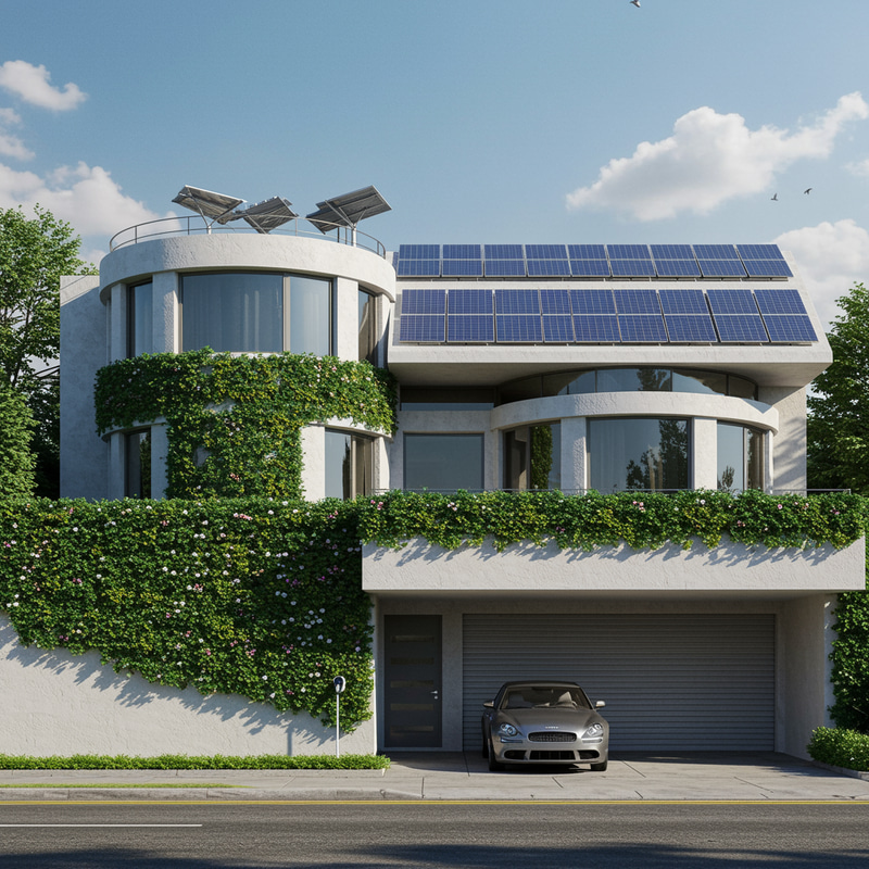 Modern Eco-Friendly Home with Solar Panels Modern Eco-Friendly Home with Solar Panels