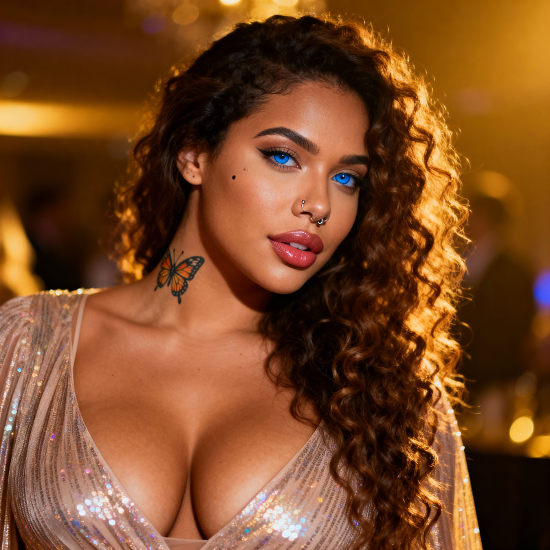 Curvy Girl in a Stylish Long Party Dress Curvy Girl in a Stylish Long Party Dress