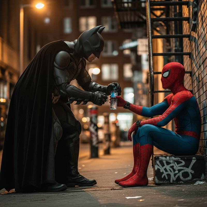 Batman Waters Spiderman