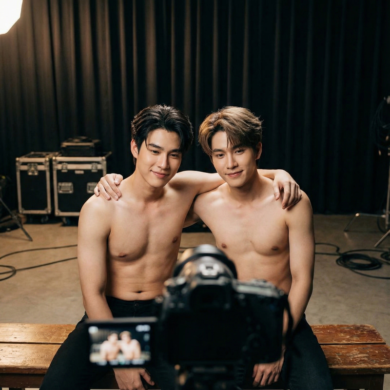 Intimate K-Pop Inspired Portrait of Two Young Men