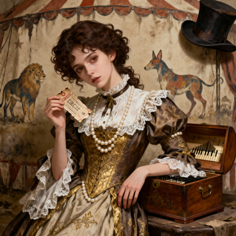 Victorian Circus Doll: Elegance & Intrigue