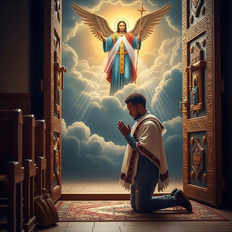 Prayer at Ethiopian Orthodox Church