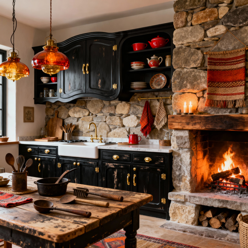 Renguko Black Cake with Vintage Fire Colors Renguko Black Cake with Vintage Fire Colors