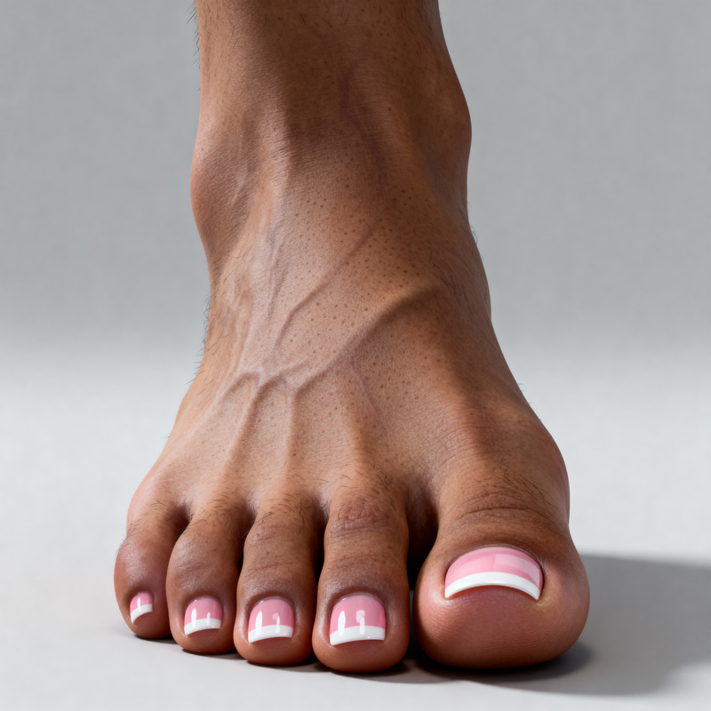 Photorealistic Foot Image with French Tips
