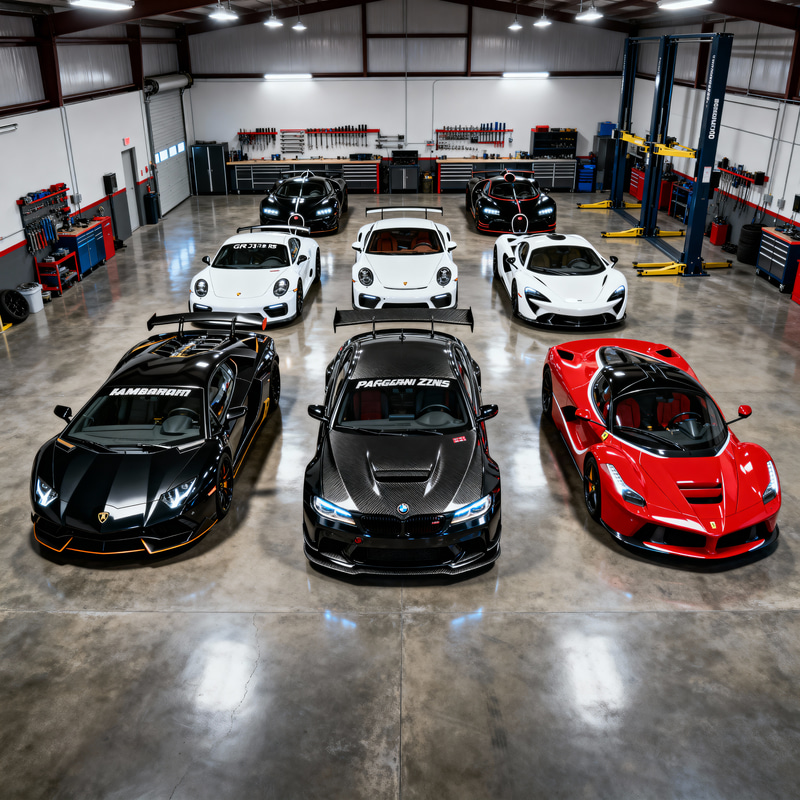 Luxury Garage with Exotic Cars Luxury Garage with Exotic Cars