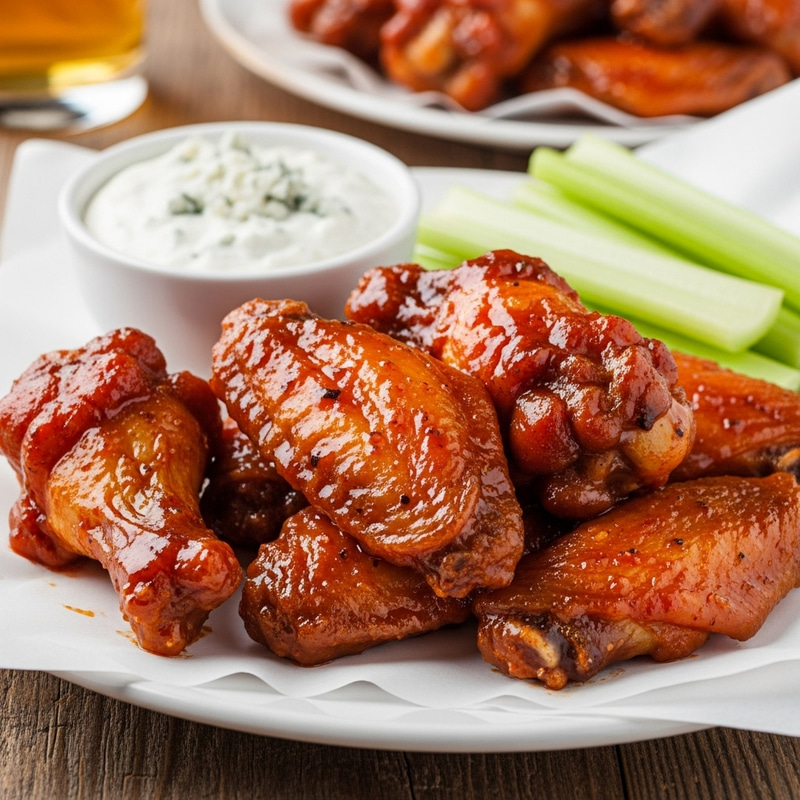 Tangy Chicken Wings with Blue Cheese Dip