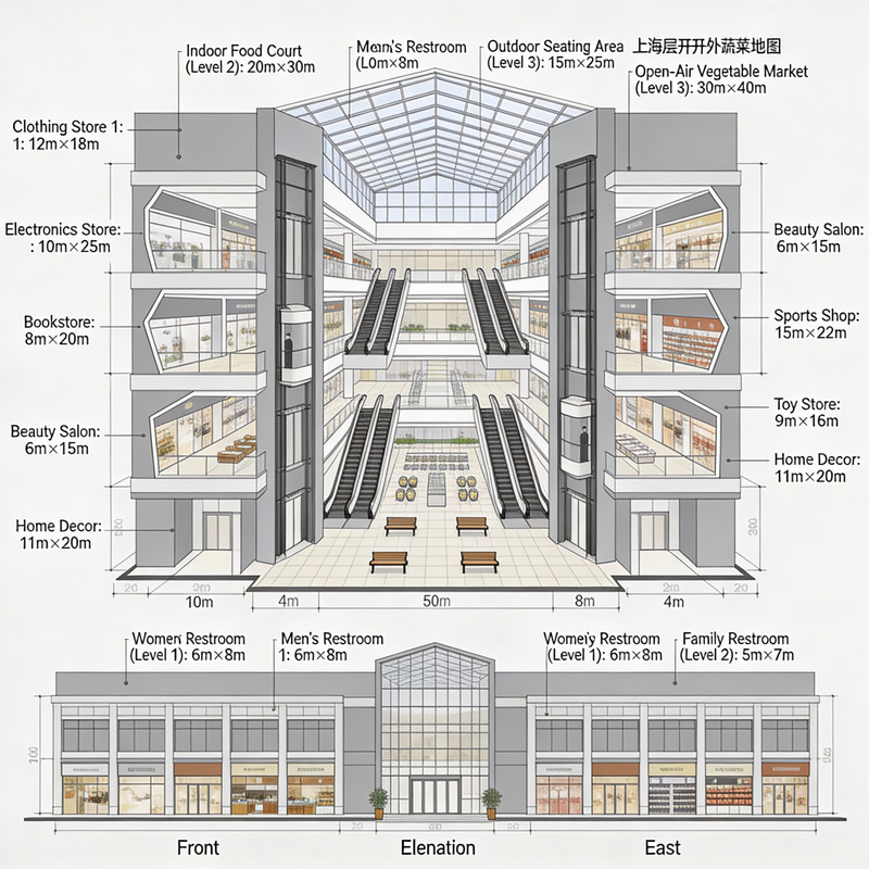 Modern Shopping Mall Floorplan Design