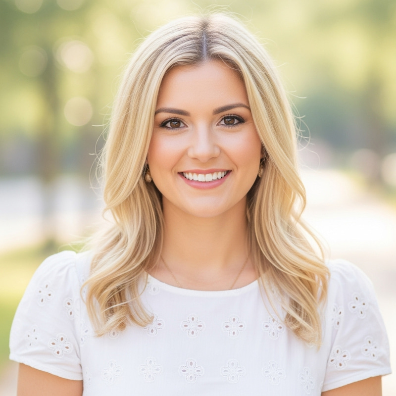 Blonde Haired Woman with Brown Eyes Blonde Haired Woman with Brown Eyes