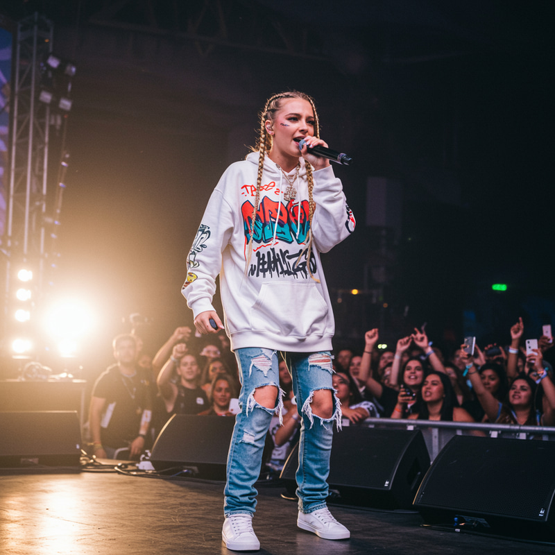 White Girl Rapper Performing Live on Stage White Girl Rapper Performing Live on Stage