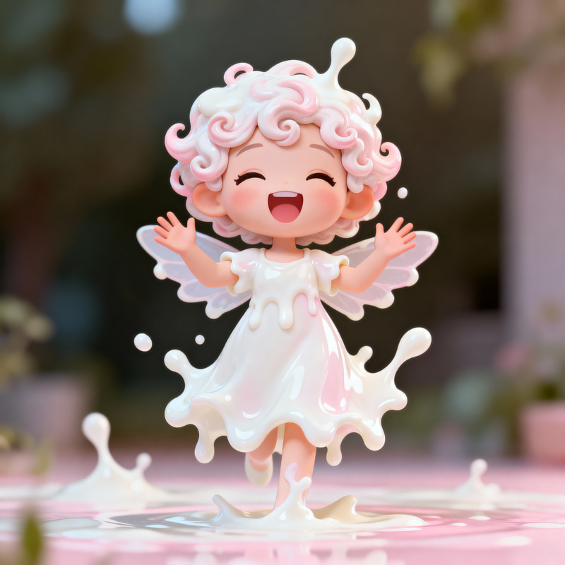 Whimsical Milk Fairy Illustration | Cute Cartoon Art Whimsical Milk Fairy Illustration | Cute Cartoon Art