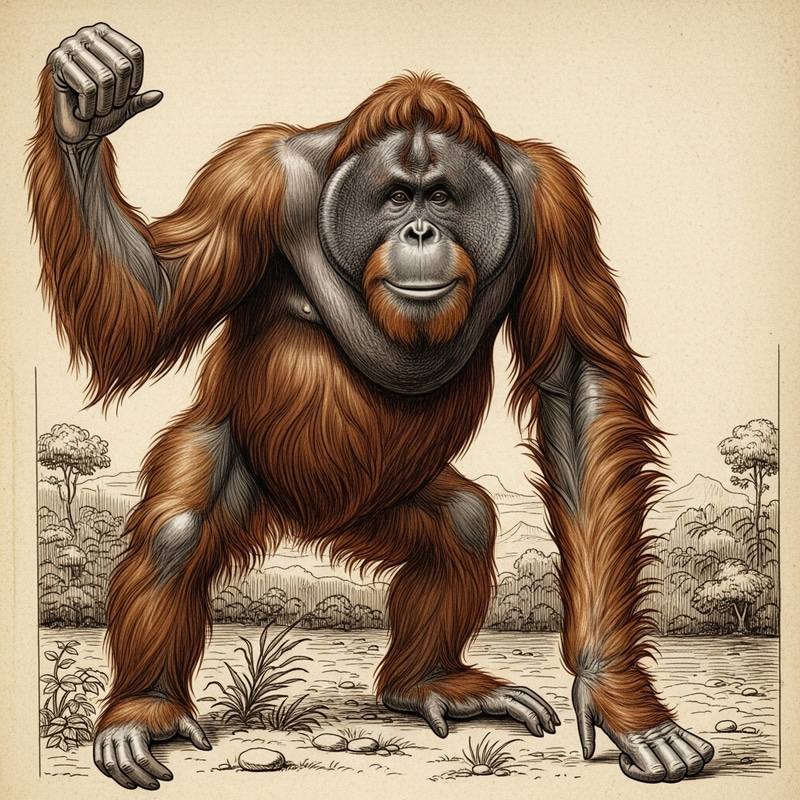 Orangutan in Da Vinci Style | Unique Art Orangutan in Da Vinci Style | Unique Art