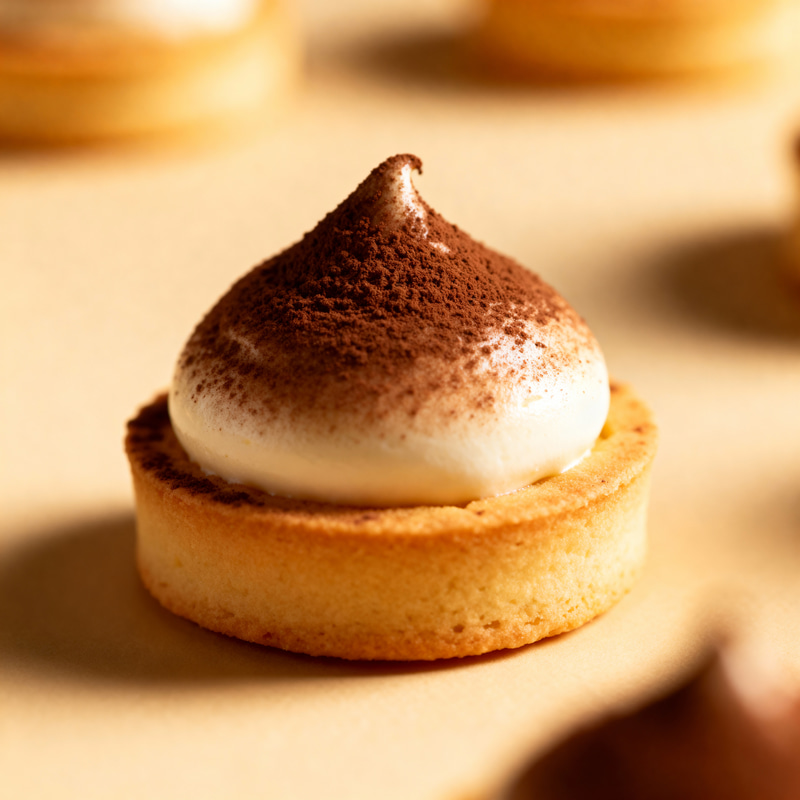 Elegant Individual Tiramisu on Champagne Cookie
