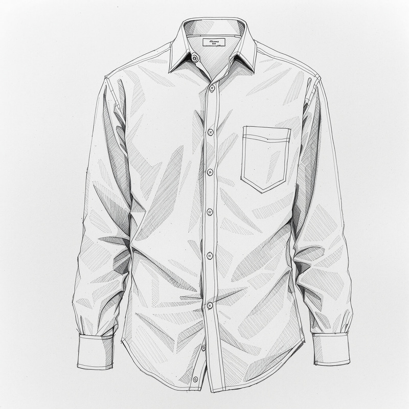 Pencil Drawing of a Long-Sleeved Shirt Pencil Drawing of a Long-Sleeved Shirt
