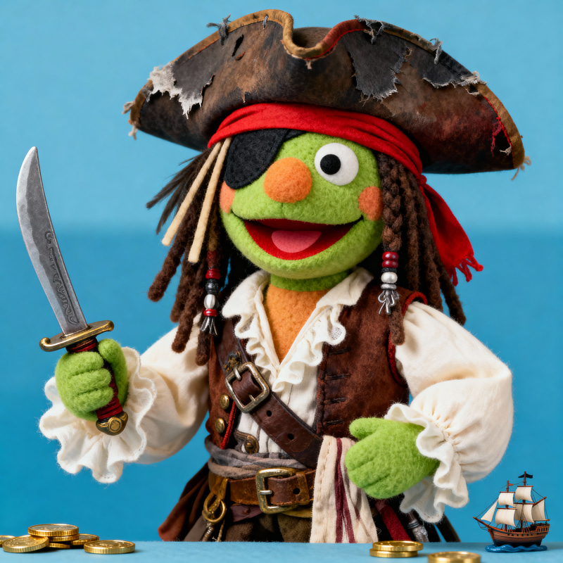 The Raven Armed as Jack Sparrow Muppet Art The Raven Armed as Jack Sparrow Muppet Art