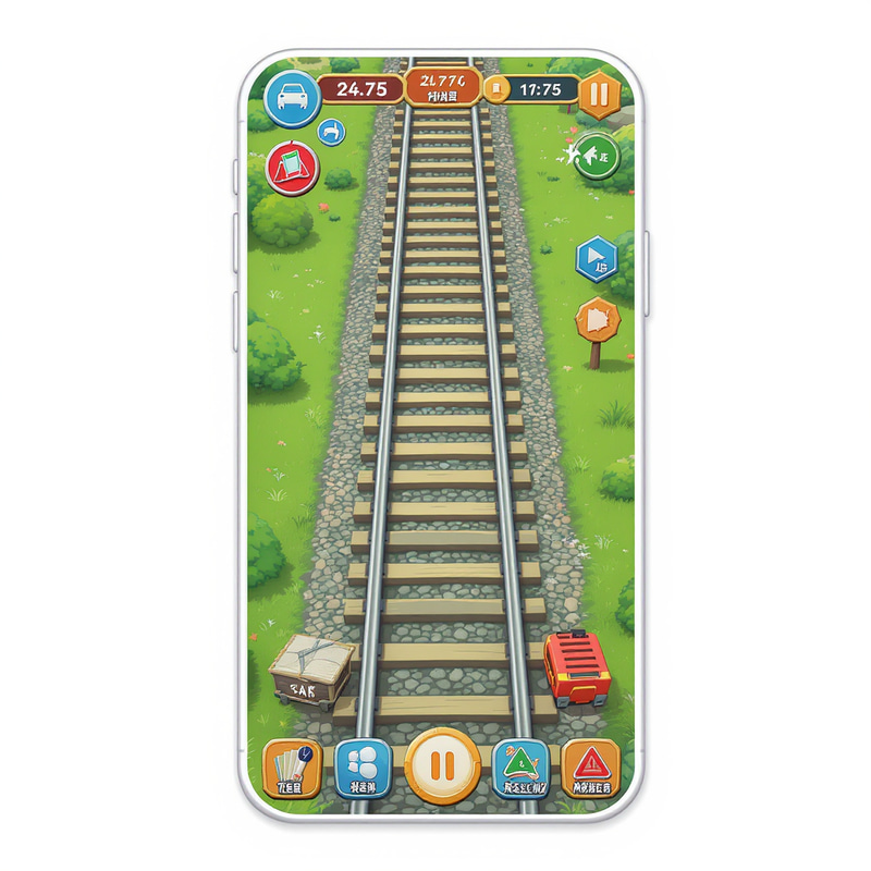 Railway-Themed Mobile Game UI Assets for Gamers