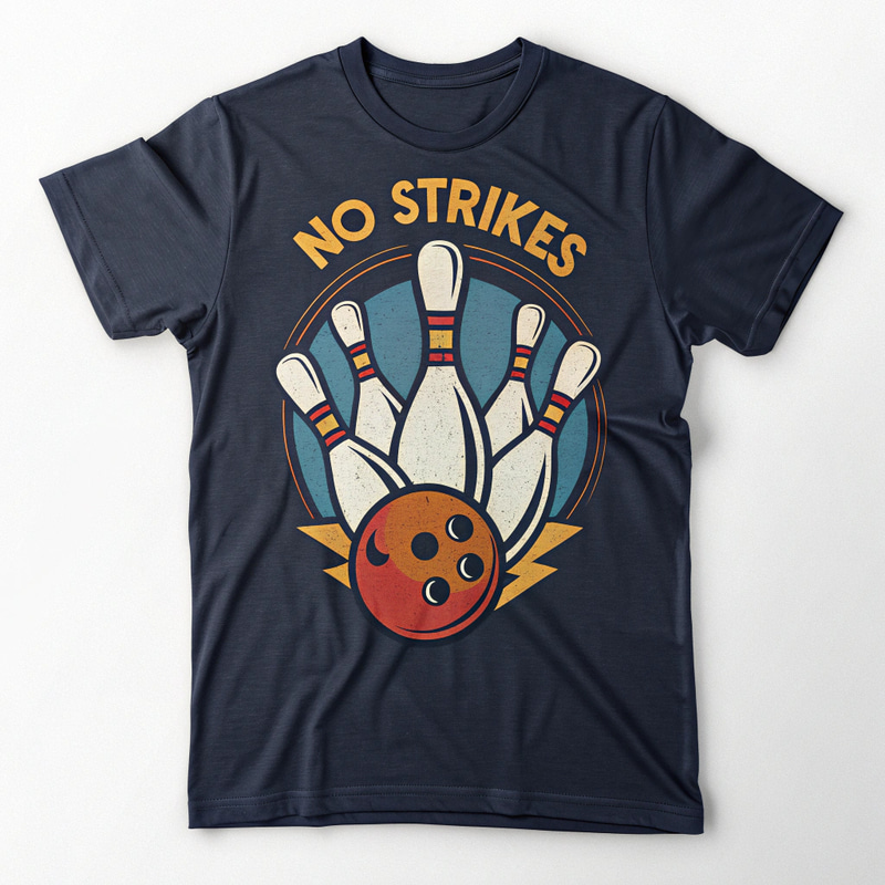 No Strikes Bowling T-Shirt Design No Strikes Bowling T-Shirt Design