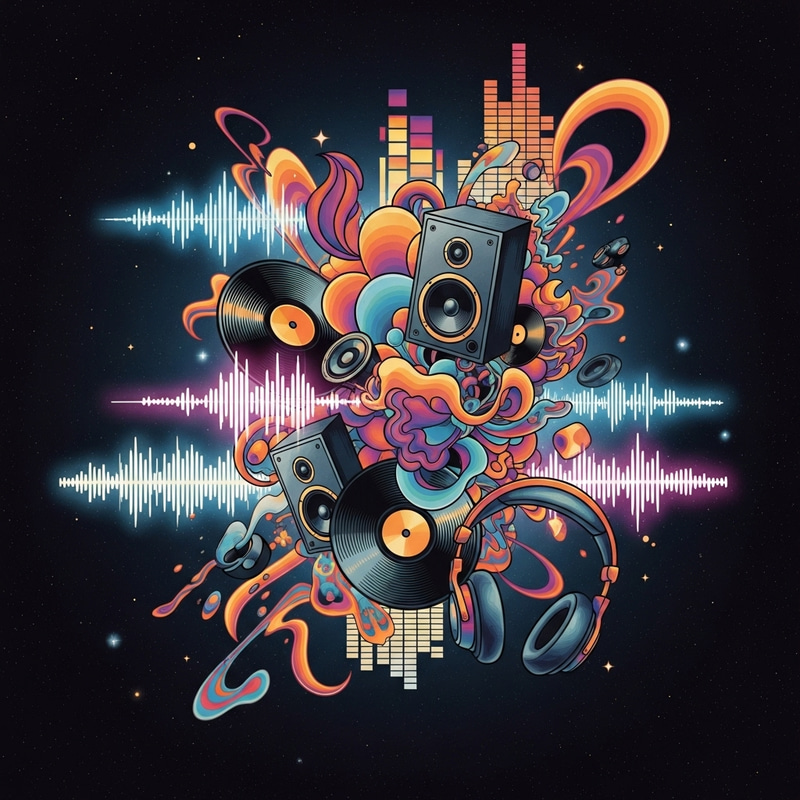 Psychedelic Music T-Shirt Design for Raves