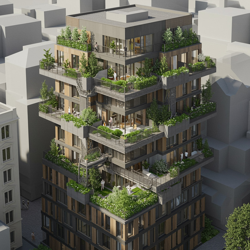 Modern 7-Story Residential Building Design Modern 7-Story Residential Building Design