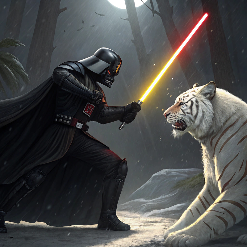 Darth Vader vs White Tiger Jedi: Epic Battle Darth Vader vs White Tiger Jedi: Epic Battle