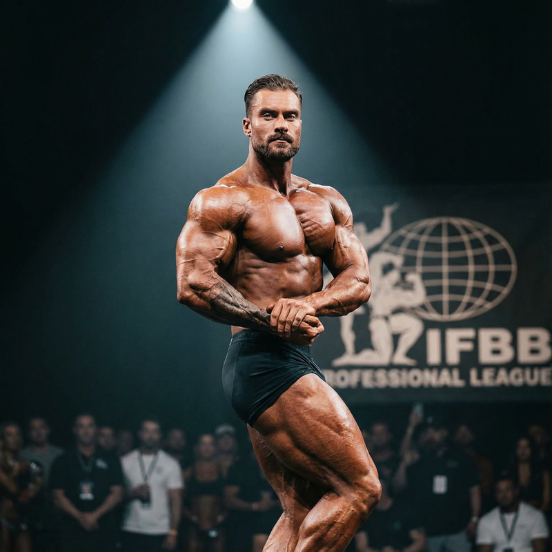 Stunning Bodybuilder with Dramatic Muscle Definition Stunning Bodybuilder with Dramatic Muscle Definition
