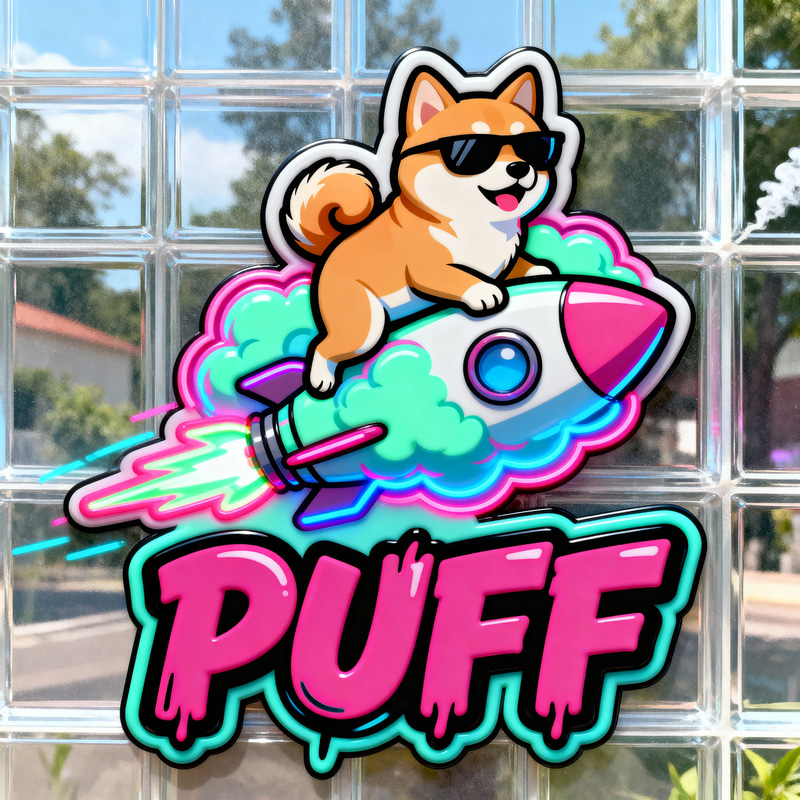 Cool Shiba Inu on Neon Rocket Puff – Fun Art Cool Shiba Inu on Neon Rocket Puff – Fun Art